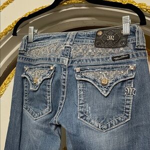 Miss Me JP5002-36 Boot Cut Jeans Lace Rhinestones 27
